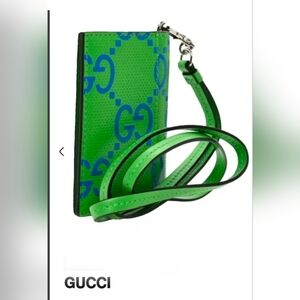 Gucci "Jumbo" GG Logo CARD Holder On Lanyard NIB